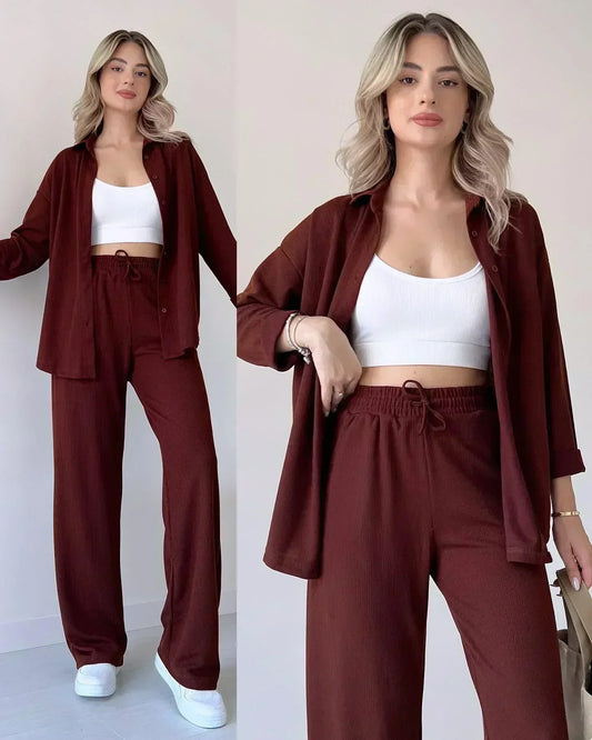 Two Piece Suit Button Co-Ord Casual Set